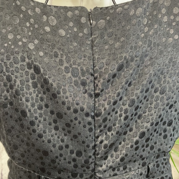 Tulle for Anthropologie Black Polka Dot Sleeveless Peplum Pleated Midi-Dress - Picture 5 of 11